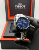 Relógio Tissot Prc 200 Azul Cronógrafo Safira 42mm Funcional Prateado