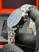 Relógio Tissot Prc 200 Azul Cronógrafo Safira 42mm Funcional Prateado