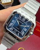 Cartier Santos 40mm Prata Azul automático