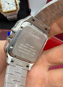 Cartier Santos 40mm Prata Azul automático
