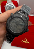 Omega Seamaster Co-Axial 40mm Mostrador Preto Aço/OxBlack Automático