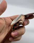 Patek Philippe Skeleton Automático Rose Em Couro 42mm