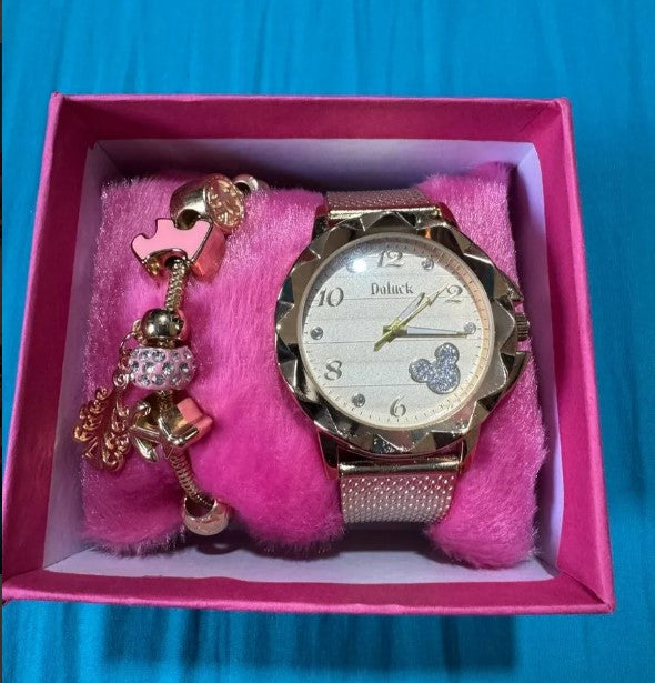 Relógio Feminino Luxo Aço Pulseiras Elegantes Estilo Moderno