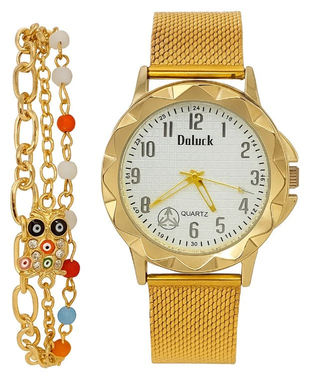 Relógio Feminino Luxo Aço Pulseiras Elegantes Estilo Moderno