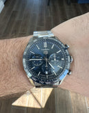 Relógio Tag Heuer Carrera Chronograph 44mm Funcional Quartzo Prateado Azul