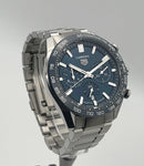 Relógio Tag Heuer Carrera Chronograph 44mm Funcional Quartzo Prateado Azul