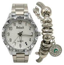 Relógio Feminino Luxo Aço Pulseiras Elegantes Estilo Moderno