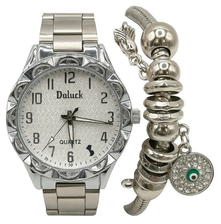Relógio Feminino Luxo Aço Pulseiras Elegantes Estilo Moderno