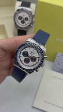 Relógio Longines Conquest Chrono 42mm Automático Azul